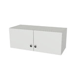 31" Wide x 12" High Wall Cabinet - (White Melamine Boxes - Flat Panel Doors)