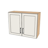 31" Wide x 24" High Wall Cabinet - (Hardrock Maple Melamine Boxes - Thermofoil Doors)