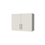 31" Wide x 24" High Wall Cabinet - (White Melamine Boxes - Flat Panel Doors)