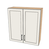 31" Wide x 34" High Wall Cabinet - (Hardrock Maple Melamine Boxes - Painted Doors)
