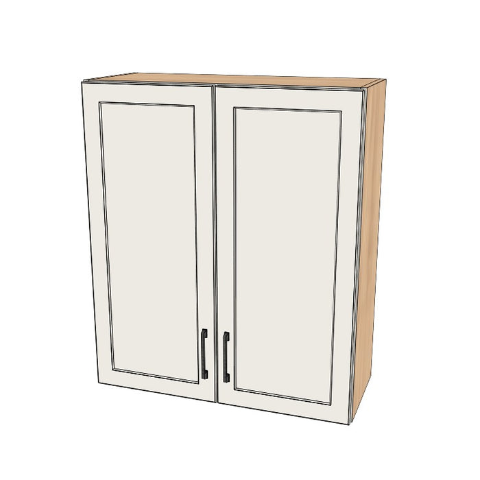 31" Wide x 36" High Wall Cabinet - (Hardrock Maple Melamine Boxes - Painted Doors)