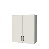 31" Wide x 36" High Wall Cabinet - (White Melamine Boxes - Flat Panel Doors)