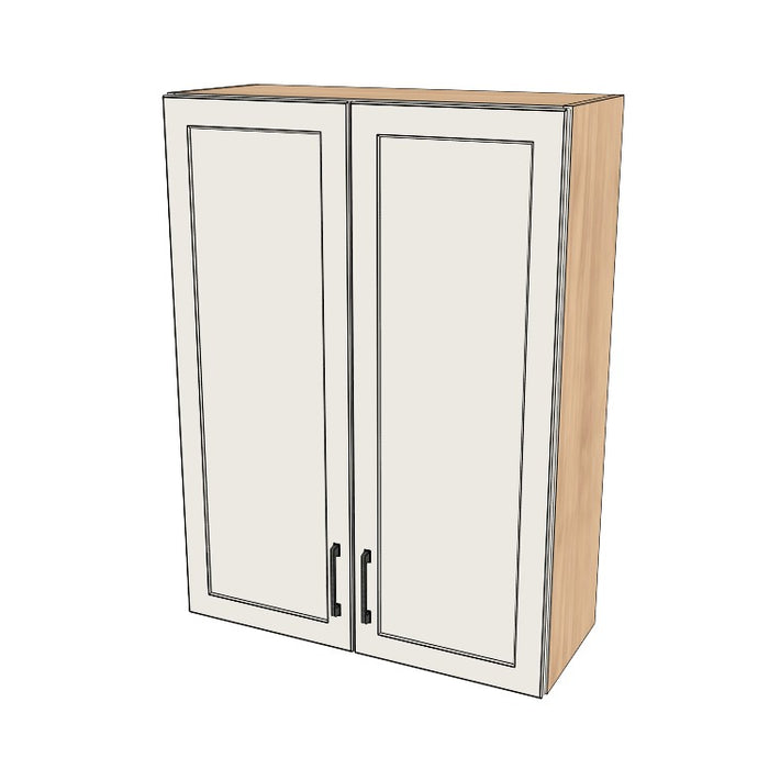 31" Wide x 42" High Wall Cabinet - (Hardrock Maple Melamine Boxes - Painted Doors)