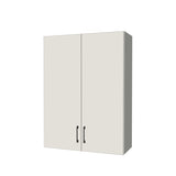 31" Wide x 42" High Wall Cabinet - (White Melamine Boxes - Flat Panel Doors)