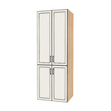 31" Wide Tall Pantry Cabinet - (Hardrock Maple Melamine Boxes - Thermofoil Doors) 24 D