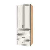 31" Wide Tall Pantry Cabinet with Drawer - (Ply Wood Boxes - Thermofoil Doors) 24 D