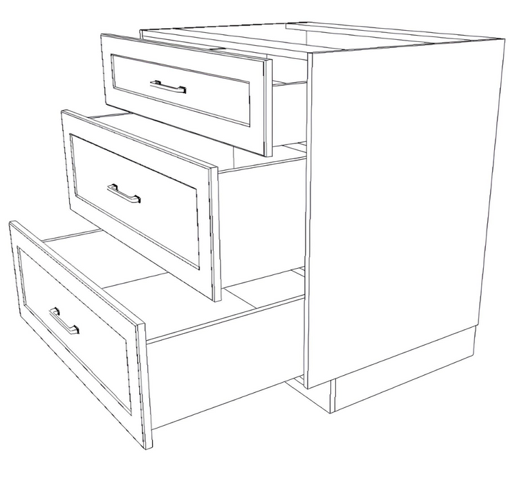 32" Wide Drawer Cabinet - Thermofoil Doors