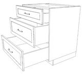 32" Wide Drawer Cabinet - Painted Doors