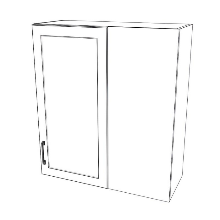 32" Wide 36" High Blind Corner Wall Cabinet - Door on Left Side - Thermofoil Doors