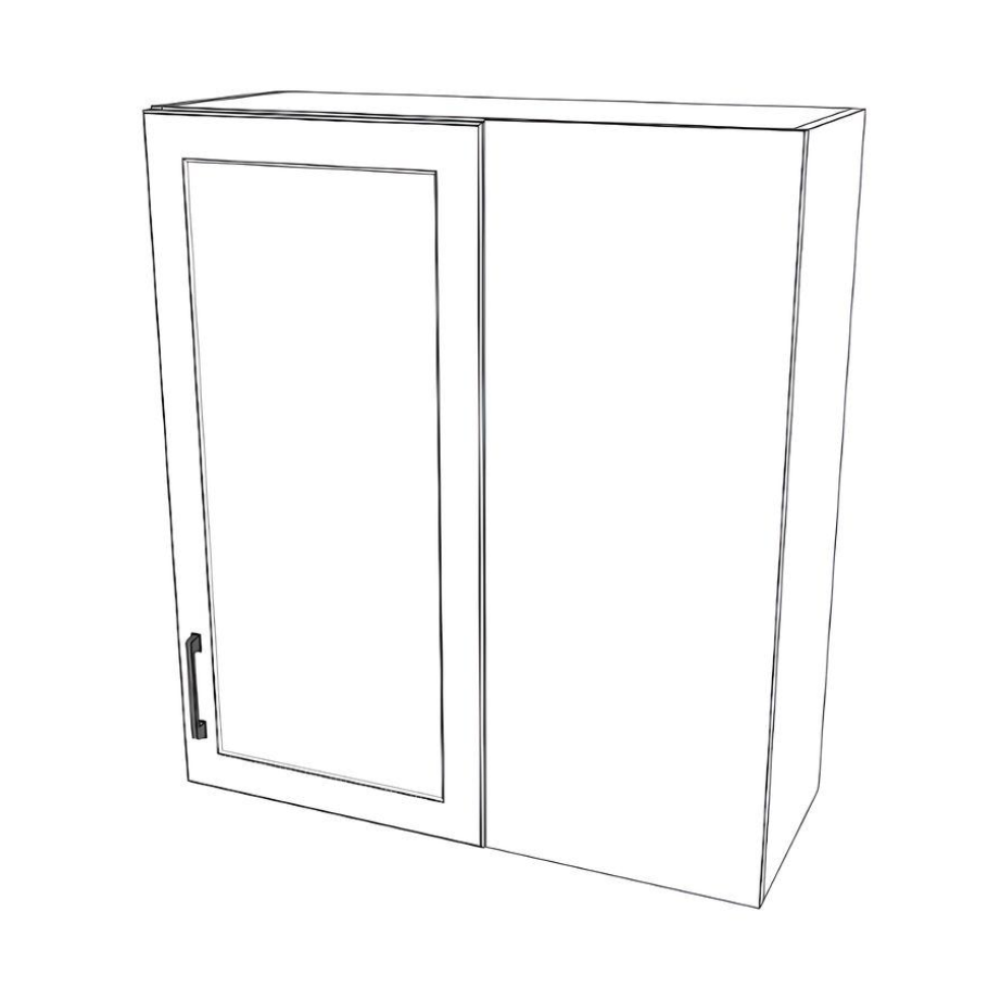 32" Wide 36" High Blind Corner Wall Cabinet - Door on Left Side - Painted Doors