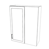 32" Wide 42" High Blind Corner Wall Cabinet - Door on Right/Left Side - Thermofoil Doors