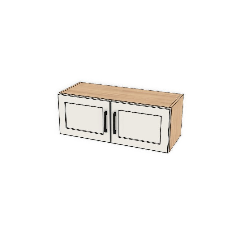 32" Wide x 12" High Fridge/Stove Cabinet - (Hardrock Maple Melamine Boxes - Painted Doors)