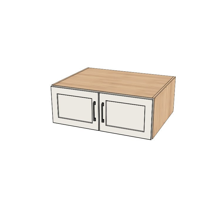 32" Wide x 12" High x 24" Deep Fridge/Stove Cabinet - (Hardrock Maple Melamine Boxes - Thermofoil Doors)