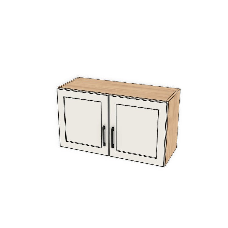32" Wide x 18" High Fridge/Stove Cabinet - (Hardrock Maple Melamine Boxes - Painted Doors)