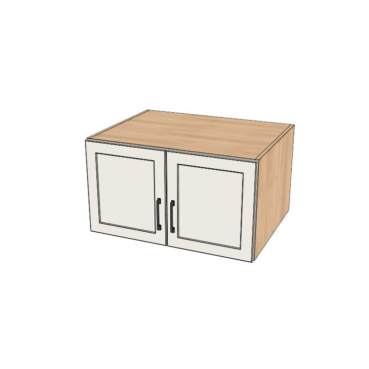 32" Wide x 18" High x 24" Deep Fridge/Stove Cabinet - (Hardrock Maple Melamine Boxes - Thermofoil Doors)