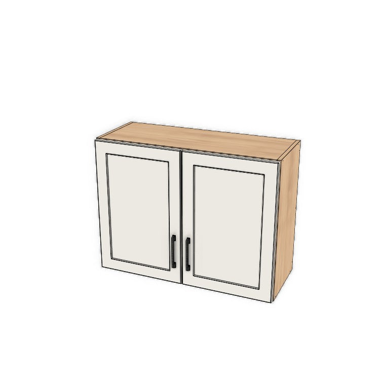 32" Wide x 24" High Fridge/Stove Cabinet - (Hardrock Maple Melamine Boxes - Thermofoil Doors)