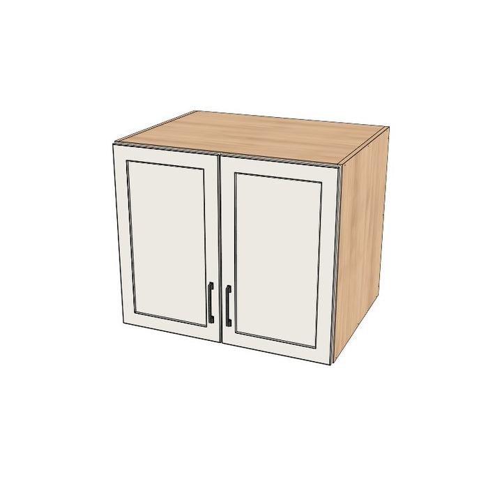 32" Wide x 27" High x 24" Deep Fridge/Stove Cabinet - (Hardrock Maple Melamine Boxes - Thermofoil Doors)