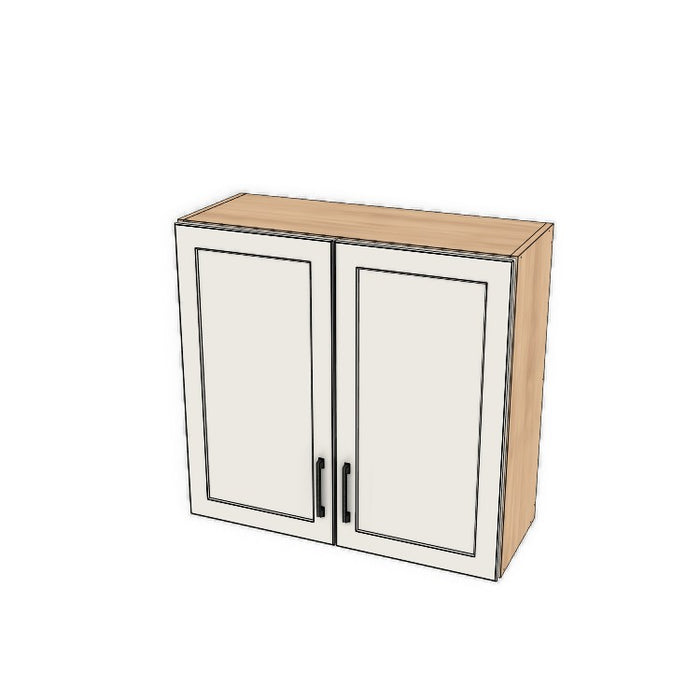 32" Wide x 30" High Fridge/Stove Cabinet - (Hardrock Maple Melamine Boxes - Painted Doors)