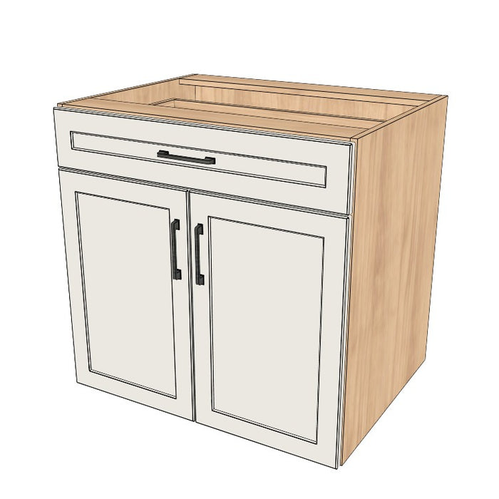 32" Wide Base Cabinet With Drawer On Top - (Hardrock Maple Melamine Boxes - Painted Doors)