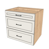 32" Wide Drawer Cabinet - (Hardrock Maple Melamine Boxes - Painted Doors)