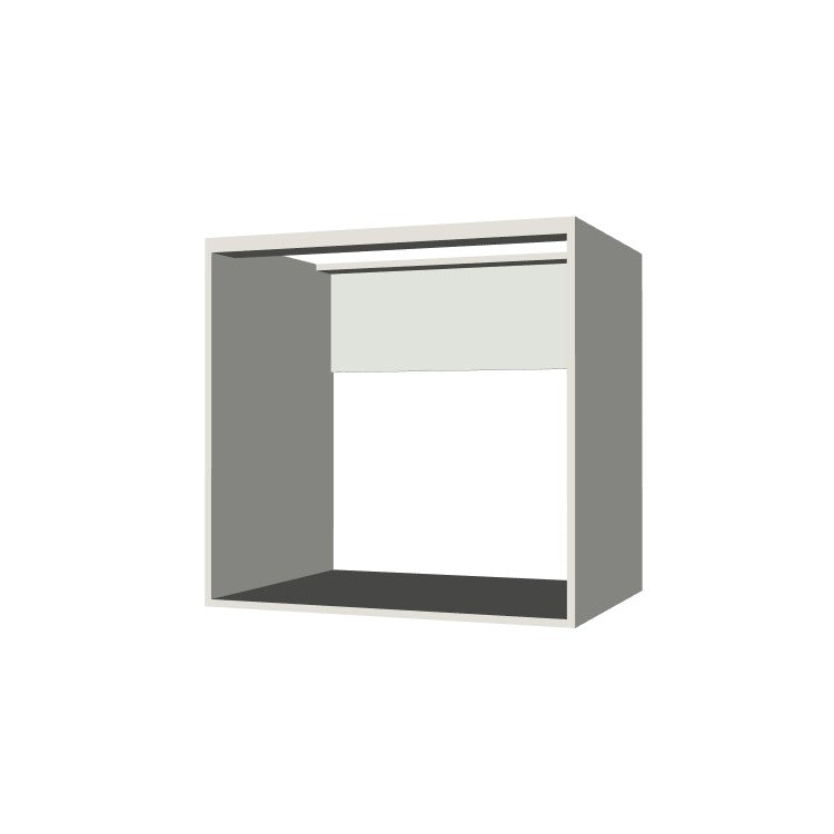 32" Wide Base Cabinet - Sink Cabinet - No Back - (White Melamine Boxes - Flat Panel Doors)