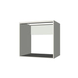 32" Wide Base Cabinet - Sink Cabinet - No Back - (White Melamine Boxes - Flat Panel Doors)