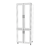 32" Wide Tall Pantry Cabinet - Painted Doors