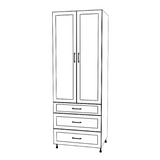 32" Wide Tall Pantry Cabinet - With Drawers - Thermofoil Doors