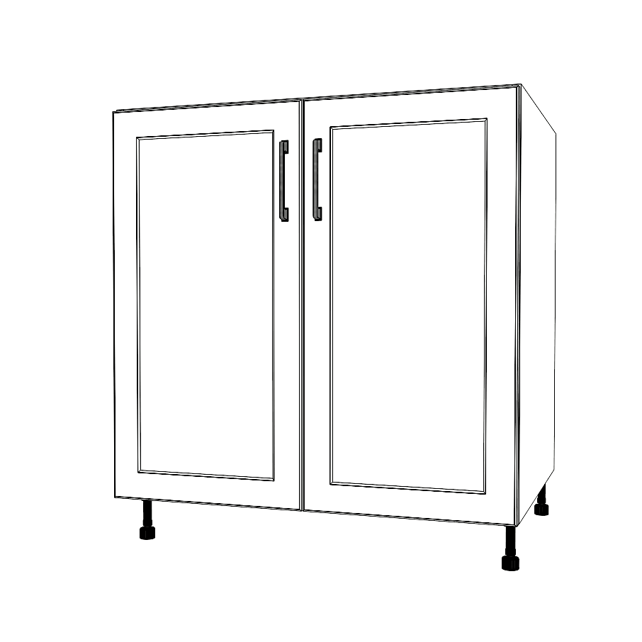32" Wide Base Cabinet - Sink Cabinet - No Back - Thermofoil Doors
