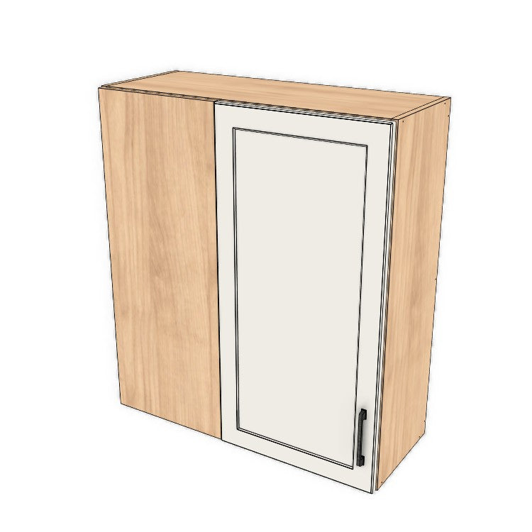 32" Wide 36" High Blind Corner Wall Cabinet - Door on Right/Left Side - (Hardrock Maple Melamine Boxes - Thermofoil Doors)