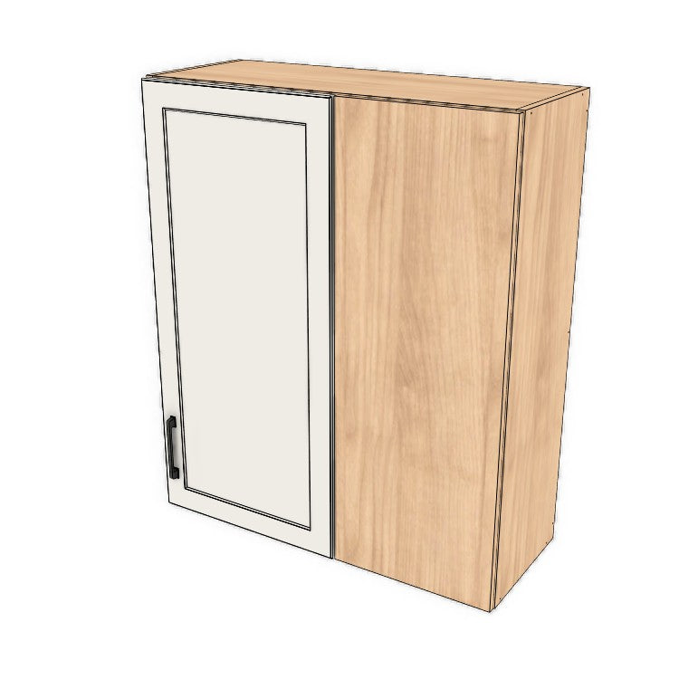 32" Wide 38" High Blind Corner Wall Cabinet - Door on Right/Left Side - (Hardrock Maple Melamine Boxes - Thermofoil Doors)
