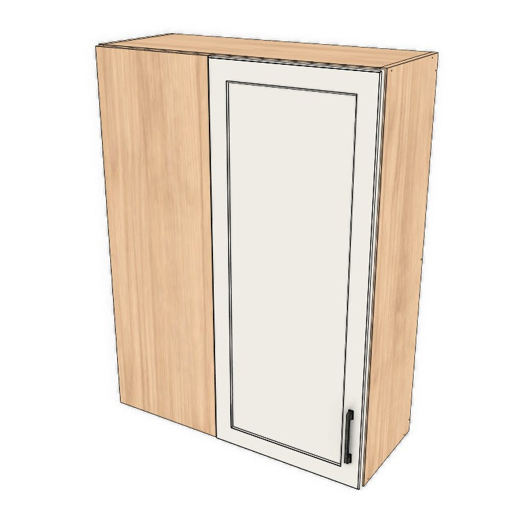 32" Wide 42" High Blind Corner Wall Cabinet - Door on Right/Left Side - (Hardrock Maple Melamine Boxes - Thermofoil Doors)