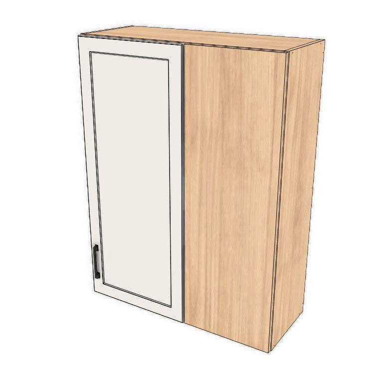 32" Wide 42" High Blind Corner Wall Cabinet - Door on Right/Left Side - (Hardrock Maple Melamine Boxes - Thermofoil Doors)