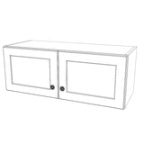 32" Wide x 12" High Wall Cabinet - (White Melamine Cabinets - Painted Doors)