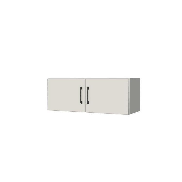 32" Wide x 12" High Fridge/Stove Cabinet - (White Melamine Boxes - Flat Panel Doors)