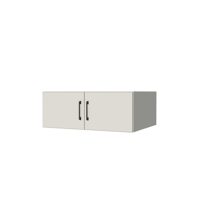 32" Wide x 12" High x 24" Deep Fridge/Stove Cabinet - (White Melamine Boxes - Flat Panel Doors)