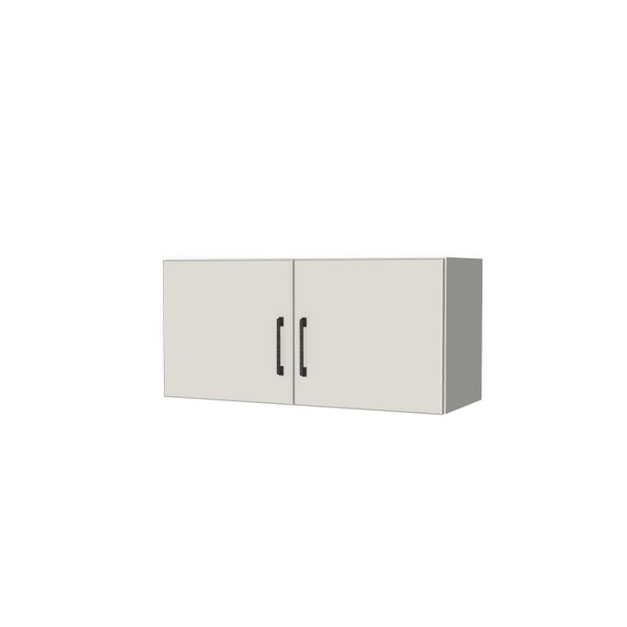 32" Wide x 15" High Fridge/Stove Cabinet - (White Melamine Boxes - Flat Panel Doors)