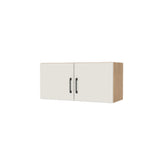 32" Wide x 15" High Fridge/Stove Cabinet - (Hardrock Maple Melamine Boxes - Flat Panel Doors)