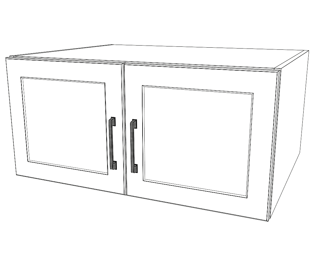 32" Wide x 15" High x 24" Deep Fridge Cabinet - Thermofoil Doors
