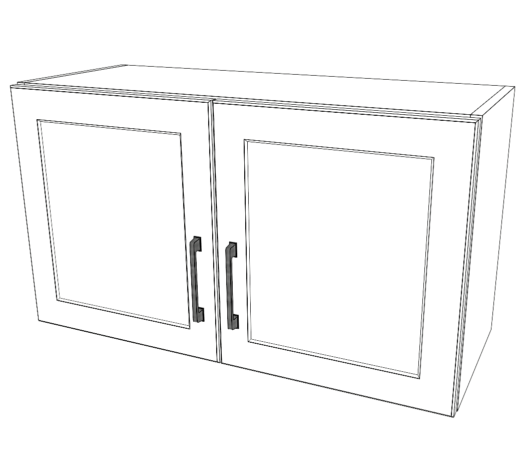 32" Wide x 18" High Fridge Cabinet - Thermofoil Doors
