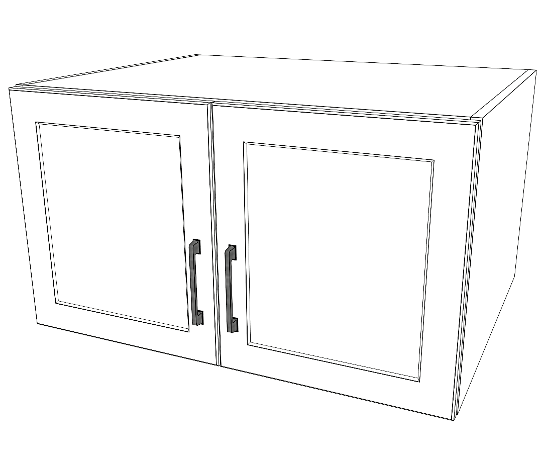 32" Wide x 18" High x 24" Deep Fridge Cabinet - Thermofoil Doors