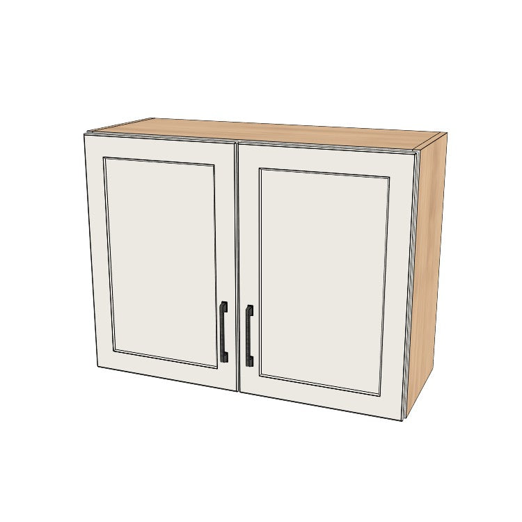 32" Wide x 24" High Wall Cabinet - (Hardrock Maple Melamine Boxes - Painted Doors)
