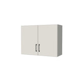 32" Wide x 24" High Fridge/Stove Cabinet - (White Melamine Boxes - Flat Panel Doors)
