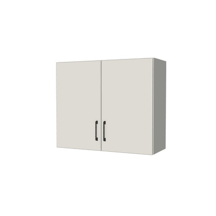 32" Wide x 27" High Fridge/Stove Cabinet - (White Melamine Boxes - Flat Panel Doors)