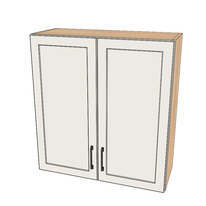 32" Wide x 34" High Wall Cabinet - (Hardrock Maple Melamine Boxes - Thermofoil Doors)