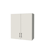 32" Wide x 36" High Wall Cabinet - (White Melamine Boxes - Flat Panel Doors)
