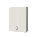 32" Wide x 42" High Wall Cabinet - (White Melamine Boxes - Flat Panel Doors)
