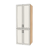 32" Wide Tall Pantry Cabinet - (Hardrock Maple Melamine Boxes - Painted Doors) 24 D