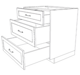 33" Wide Drawer Cabinet - Thermofoil Doors