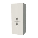 33" Wide Tall Pantry Cabinet - (White Melamine Boxes - Flat Panel Doors) 24 D